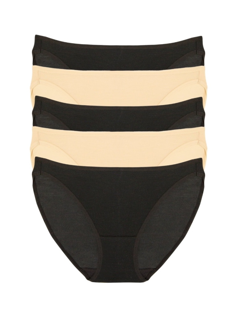 NWT!!! Felina So Smooth Low Rise Bikini 5-Pack Size MediumBare Black / Medium